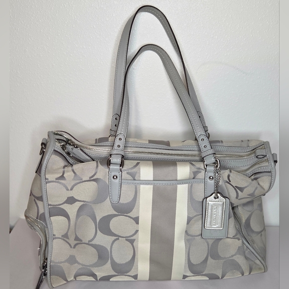 Coach Handbags - Vintage Coach Gray Signature Double Zip Baby Bag